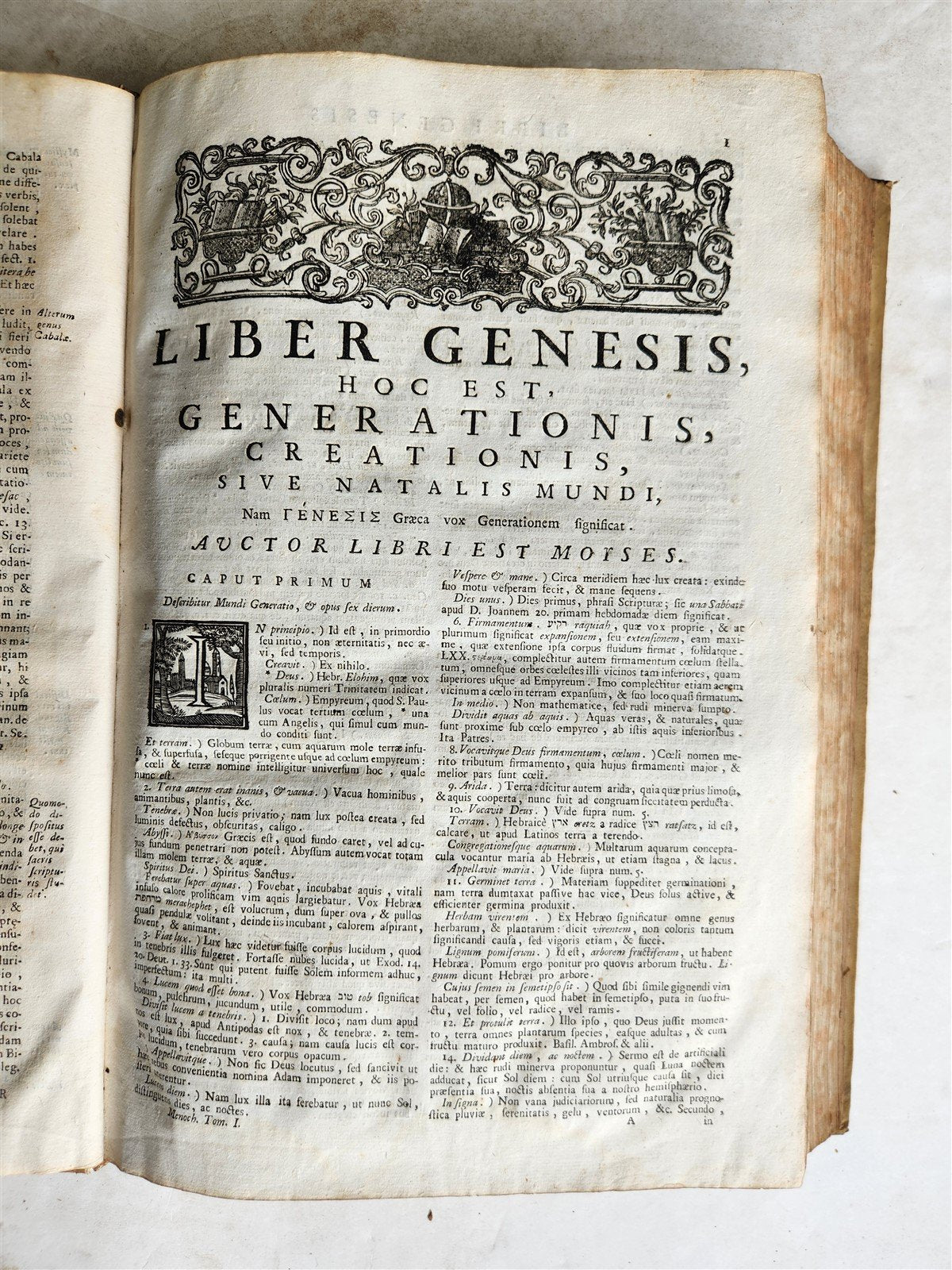 1743 BIBLE COMMENTARY Joannis Stephani Menochius in LATIN VELLUM FOLIO antique