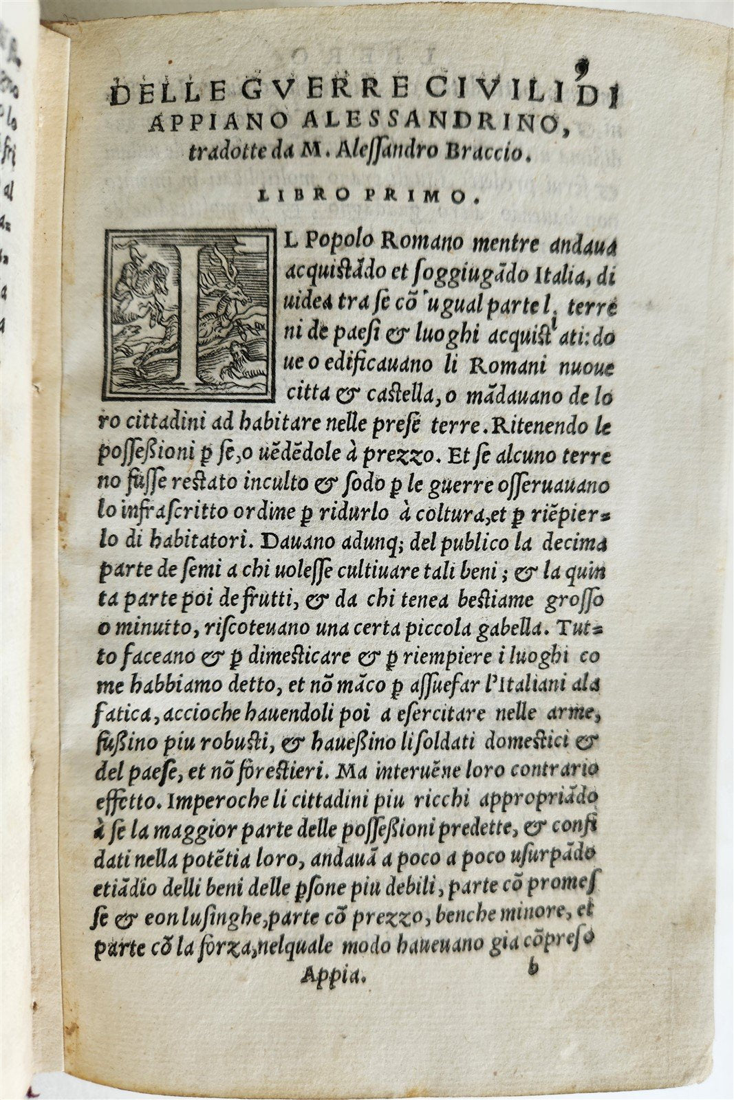 1550 HISTORY of ROMAN WARS by APPIAN antique 16th CENTURY vellum bound