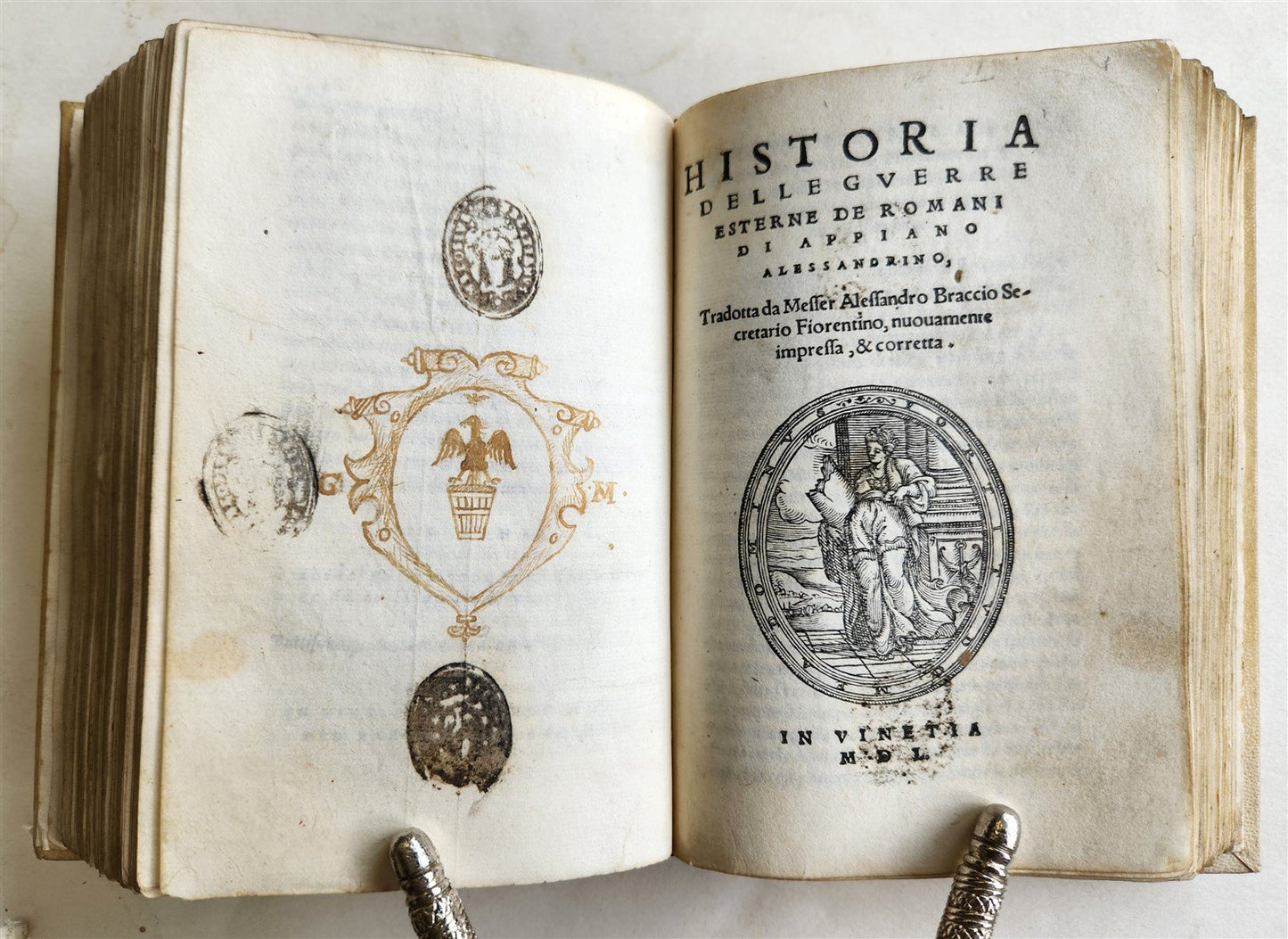 1550 HISTORY of ROMAN WARS by APPIAN antique 16th CENTURY vellum bound
