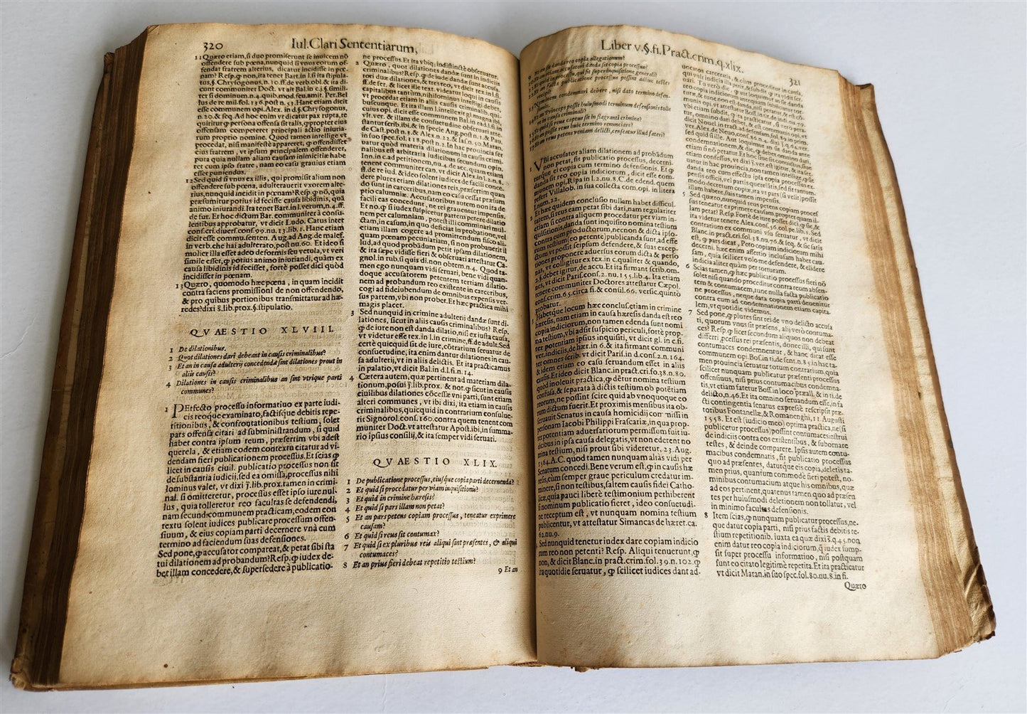 1582 LAW BOOK by CLARO GIULIO antique VELLUM BOUND FOLIO 16th CENTURY