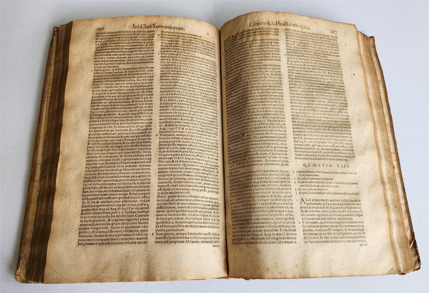 1582 LAW BOOK by CLARO GIULIO antique VELLUM BOUND FOLIO 16th CENTURY