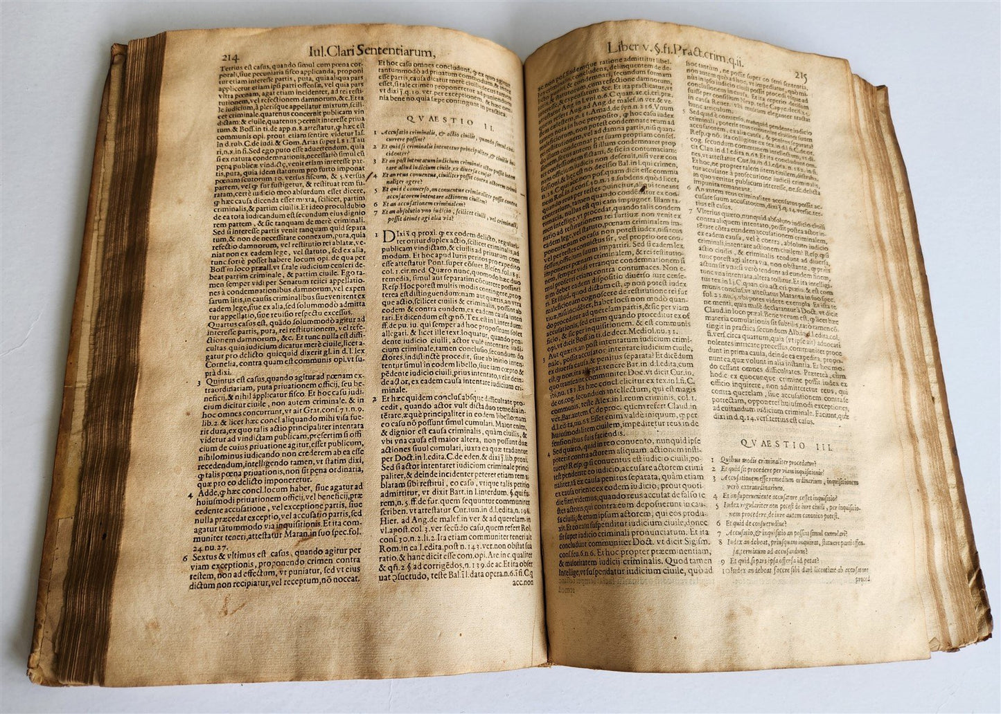 1582 LAW BOOK by CLARO GIULIO antique VELLUM BOUND FOLIO 16th CENTURY