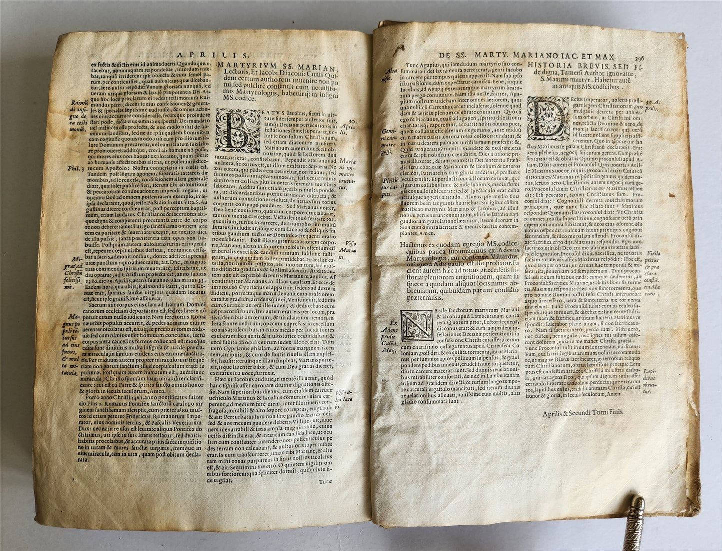 1581 LIVES of SAINTS antique VELLUM FOLIO De vitis sanctorum ab Aloysio Lipomano