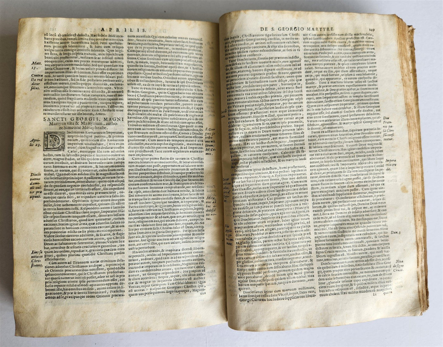 1581 LIVES of SAINTS antique VELLUM FOLIO De vitis sanctorum ab Aloysio Lipomano