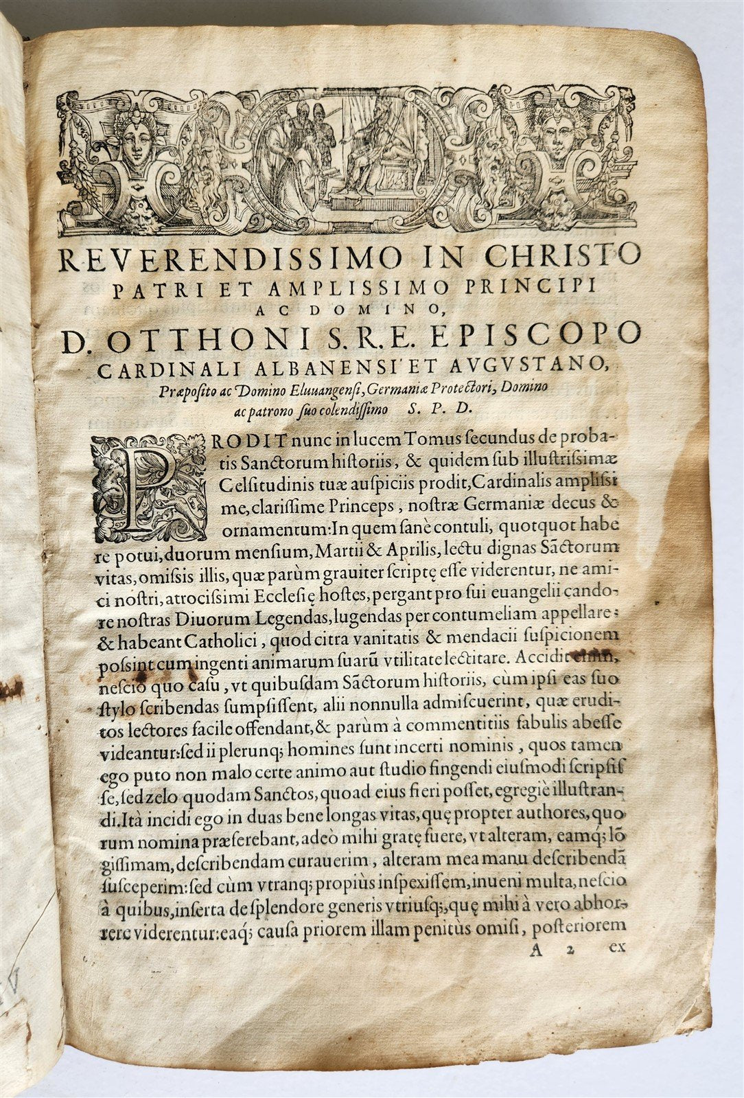 1581 LIVES of SAINTS antique VELLUM FOLIO De vitis sanctorum ab Aloysio Lipomano