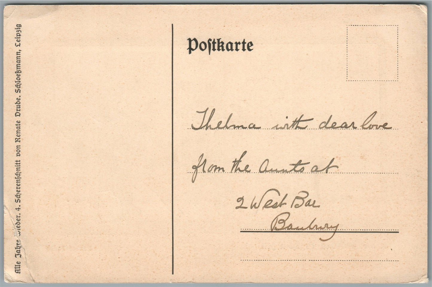 CHRISTMAS SILHOUETTE ANTIQUE POSTCARD