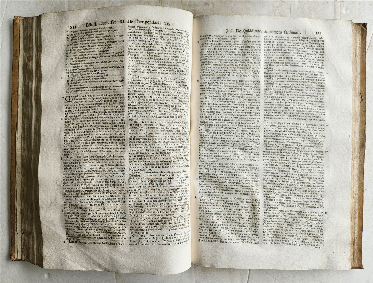 1742 CANON LAW by Anacleto Reiffenstuel 4 FOLIO VELLUM BOUND VOLUMES antique