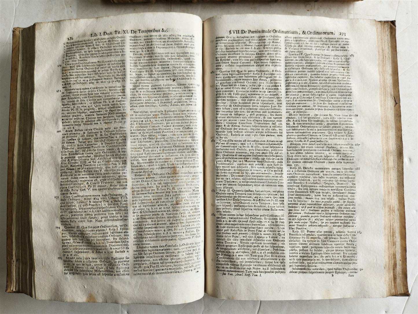 1742 CANON LAW by Anacleto Reiffenstuel 4 FOLIO VELLUM BOUND VOLUMES antique