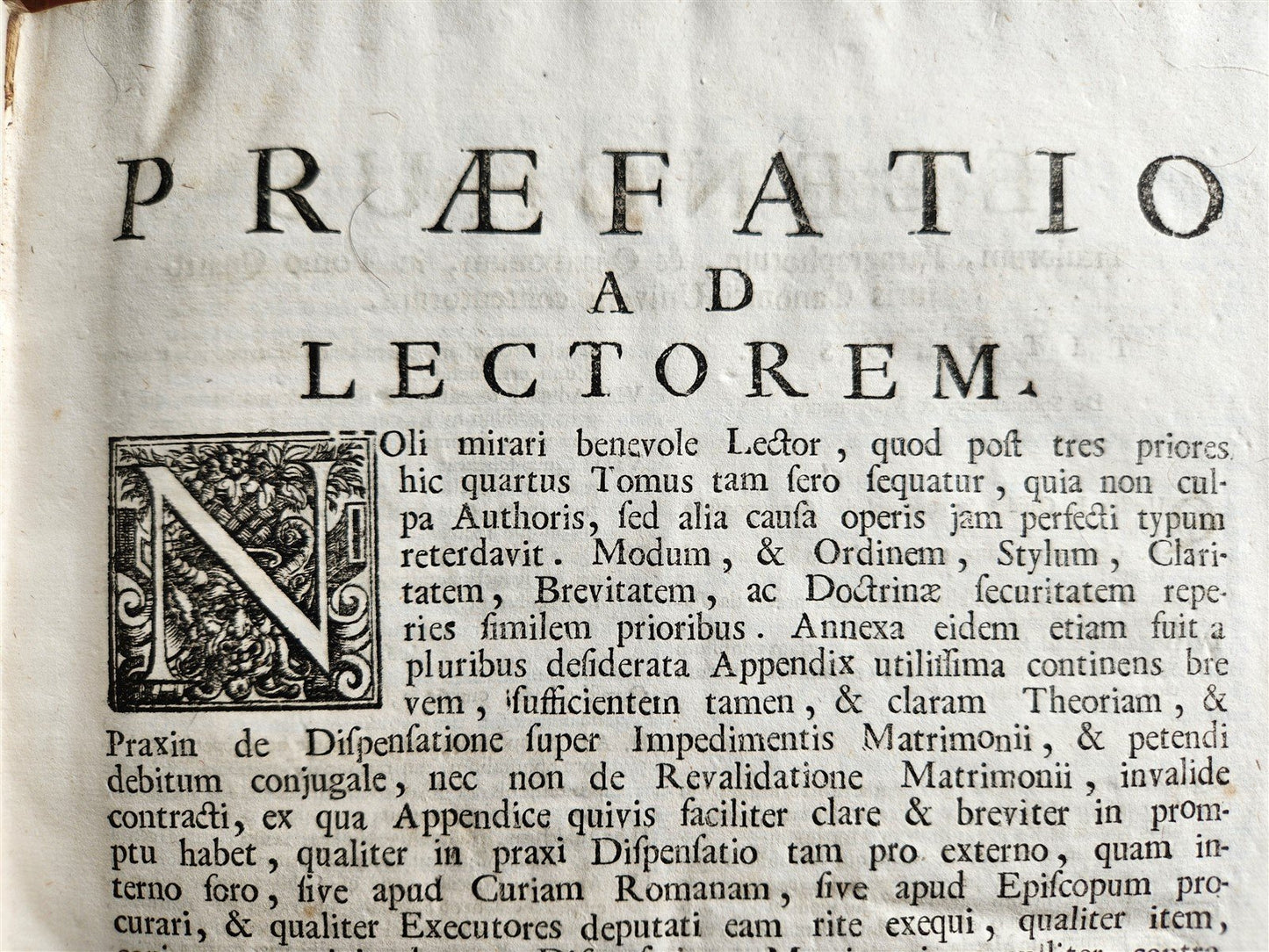 1742 CANON LAW by Anacleto Reiffenstuel 4 FOLIO VELLUM BOUND VOLUMES antique