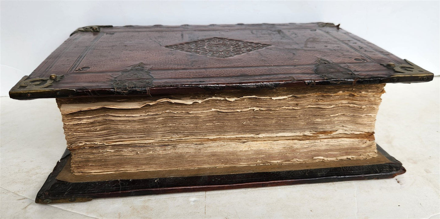 1687 BIBLE in DUTCH MASSIVE FOLIO antique ILLUSTRATED w/ 5 MAPS