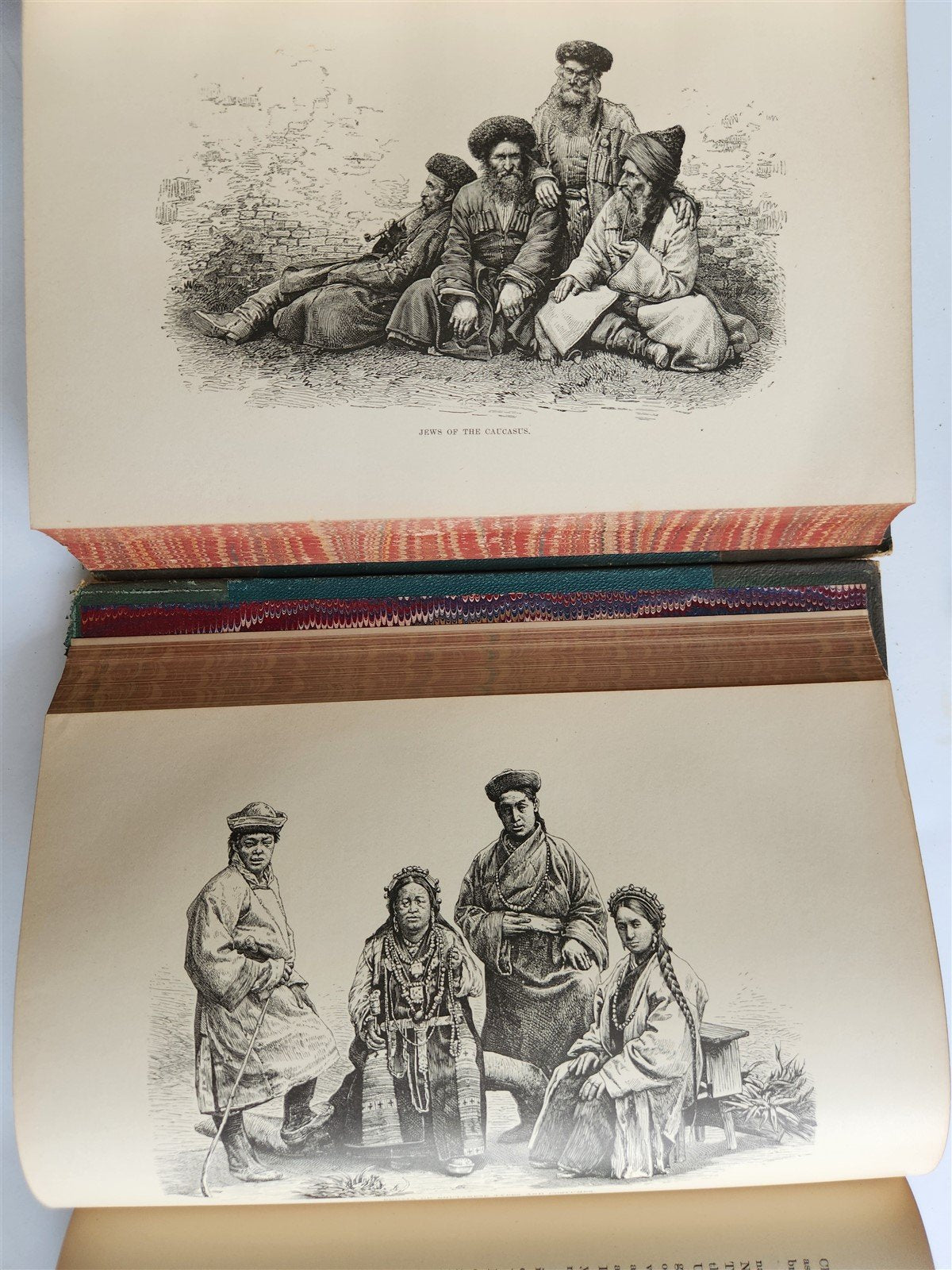 1884-85 EARTH & ITS INHABITANTS ASIA 4 ILLUSTRATED VOLUMES antique