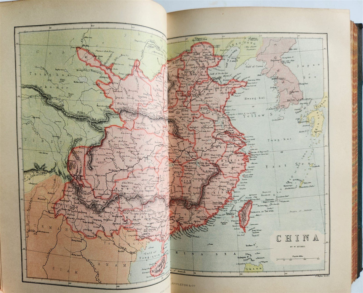 1884-85 EARTH & ITS INHABITANTS ASIA 4 ILLUSTRATED VOLUMES antique