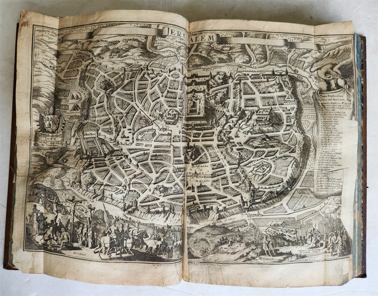 1683 BIBLE in ENGLISH ILLUSTRATED w/ MAPS KING JAMES FOLIO antique