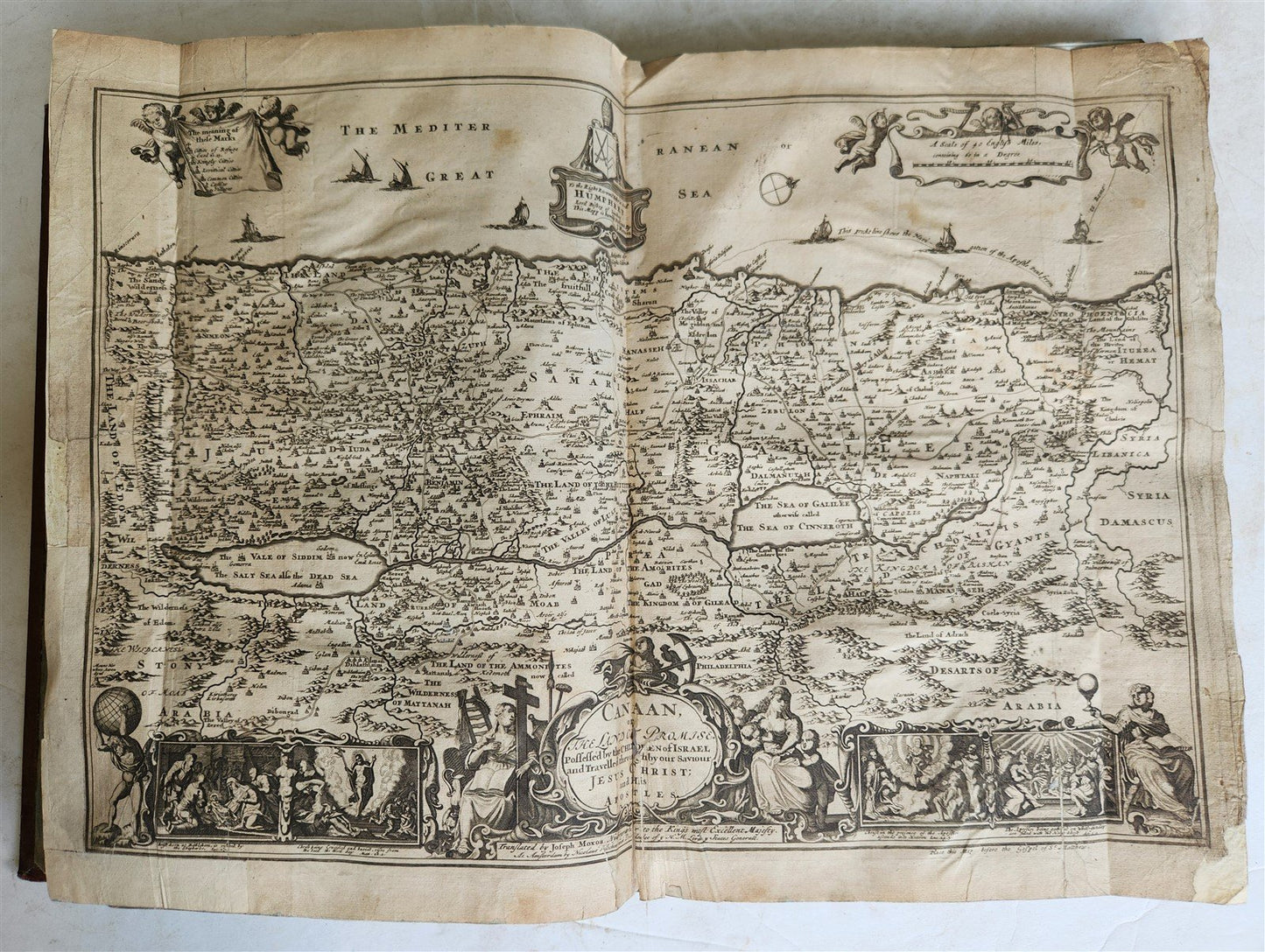 1683 BIBLE in ENGLISH ILLUSTRATED w/ MAPS KING JAMES FOLIO antique