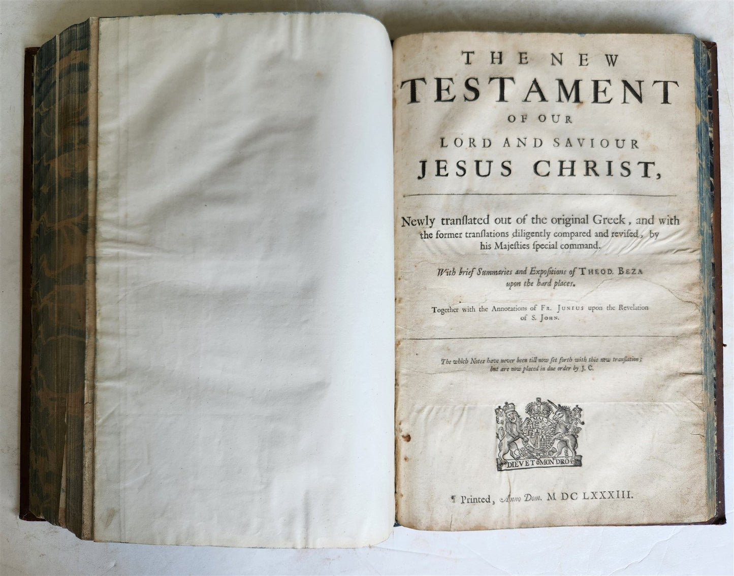 1683 BIBLE in ENGLISH ILLUSTRATED w/ MAPS KING JAMES FOLIO antique