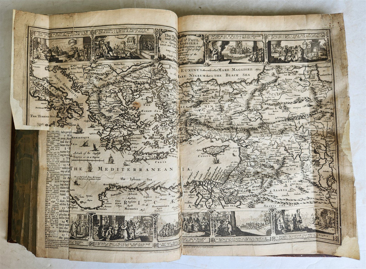 1683 BIBLE in ENGLISH ILLUSTRATED w/ MAPS KING JAMES FOLIO antique