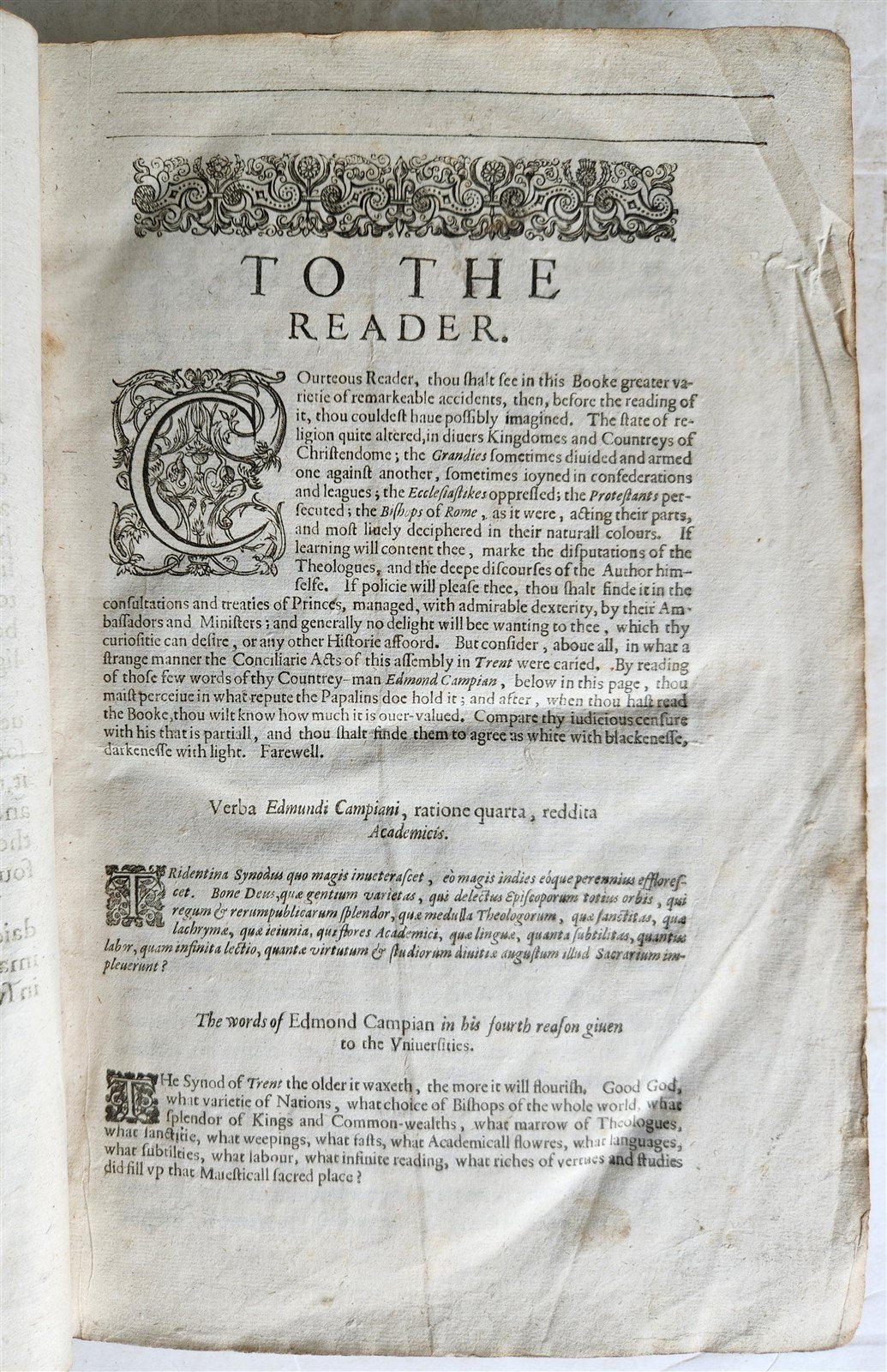 1629 HISTORIE of COUNCIL of TRENT in ENGLISH by N. BRENT FOLIO antique