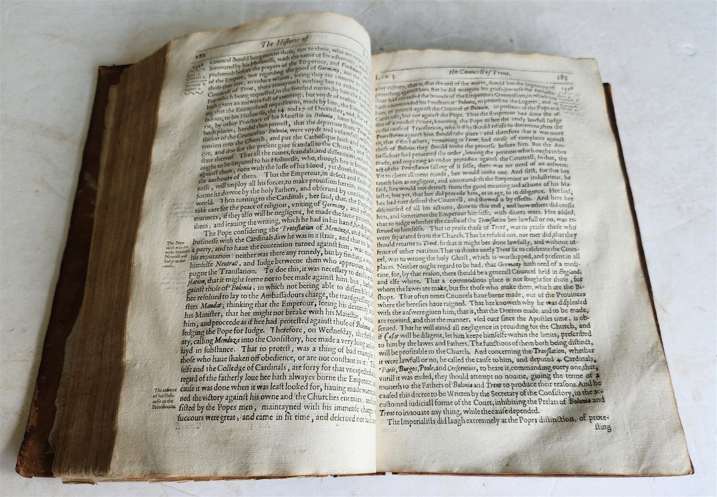 1629 HISTORIE of COUNCIL of TRENT in ENGLISH by N. BRENT FOLIO antique