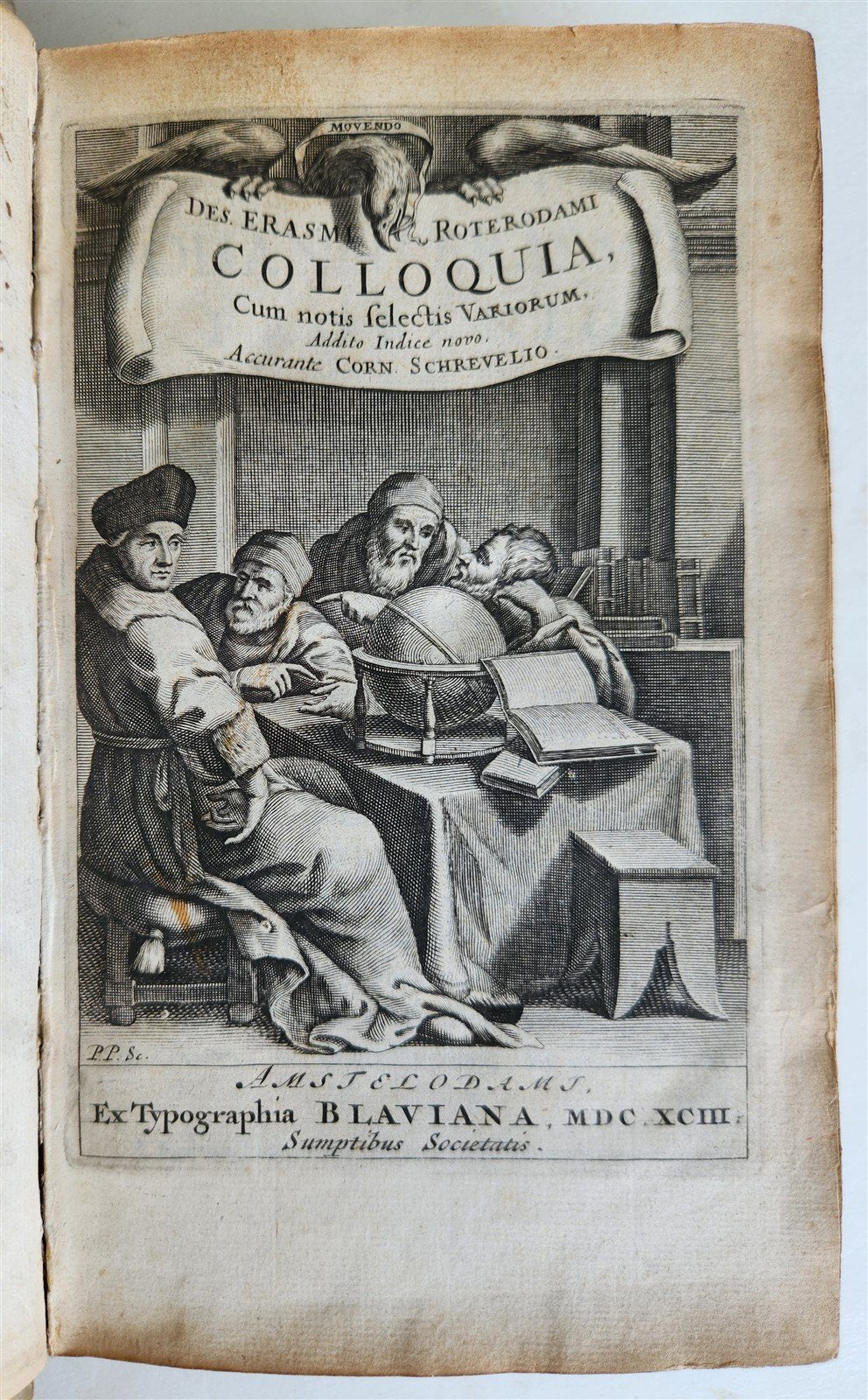 1693 COLLOQUIA by ERASMUS antique VELLUM BOUND 17th CENTURY