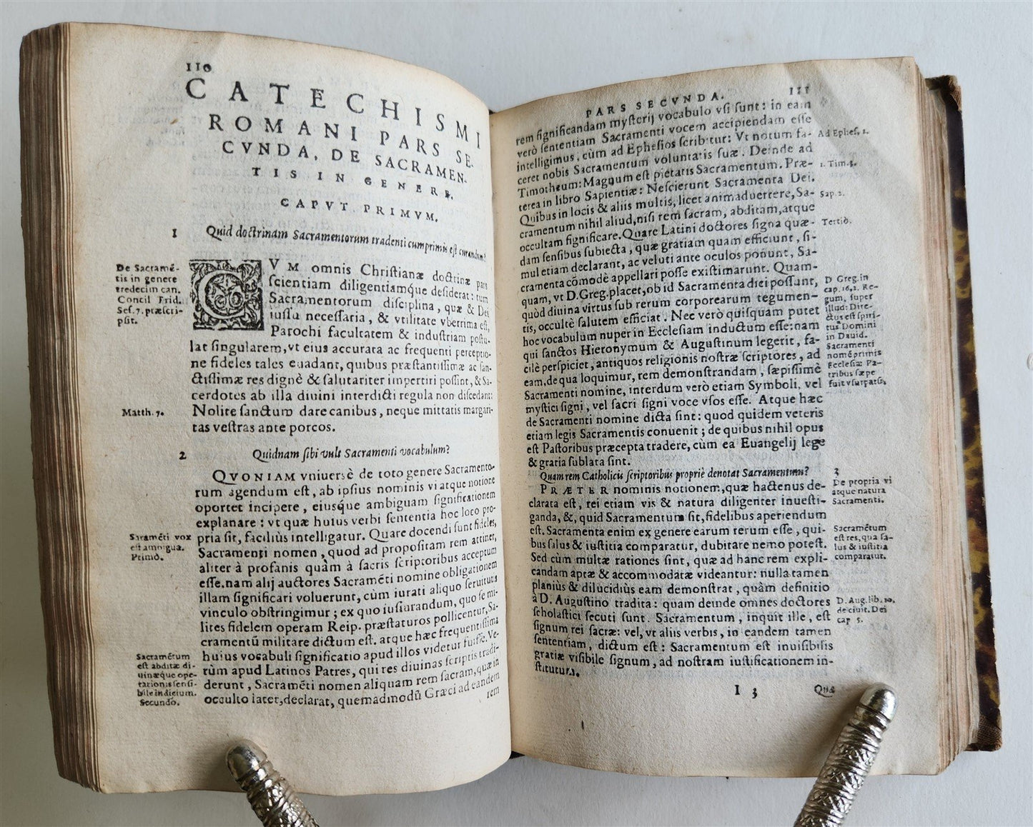 1596 CATECHISMUS ROMANUS by PLANTIN PRESS antique 16th CENTURY