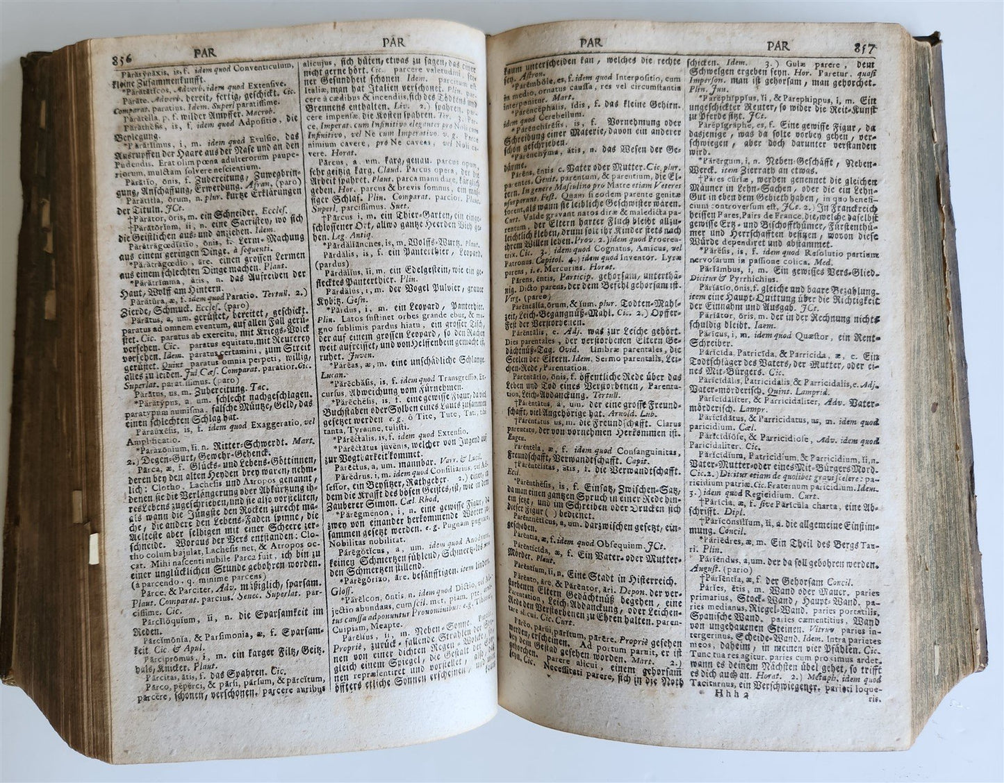 1741 LATIN GERMAN DICTIONARY incl. ANCIENT & MEDIEVAL antique PIGSKIN BINDING
