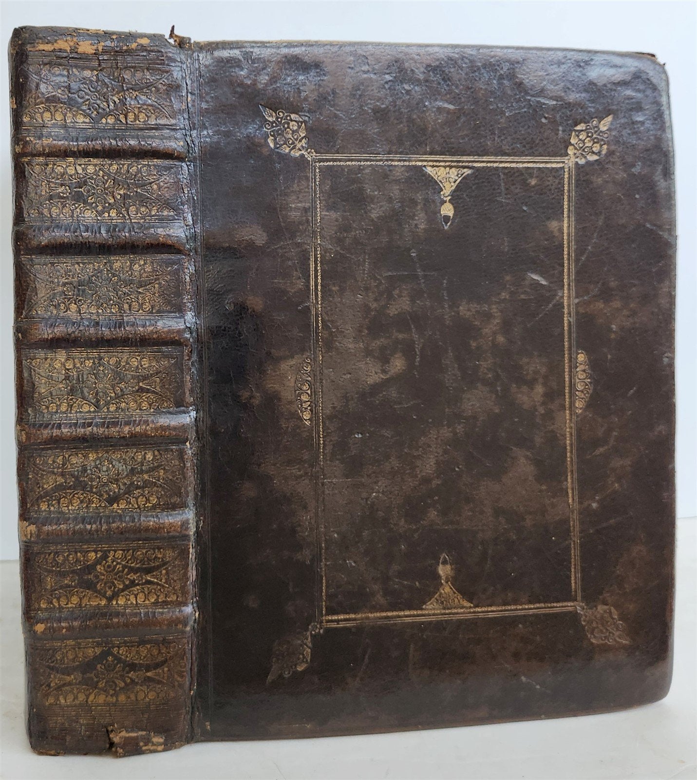 1678 BIBLE in ENGLISH w/ ORIGINAL BINDING antique OLD & NEW TESTAMENT 17th CENT.