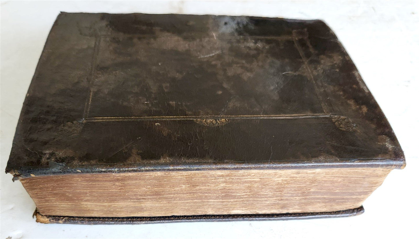 1678 BIBLE in ENGLISH w/ ORIGINAL BINDING antique OLD & NEW TESTAMENT 17th CENT.