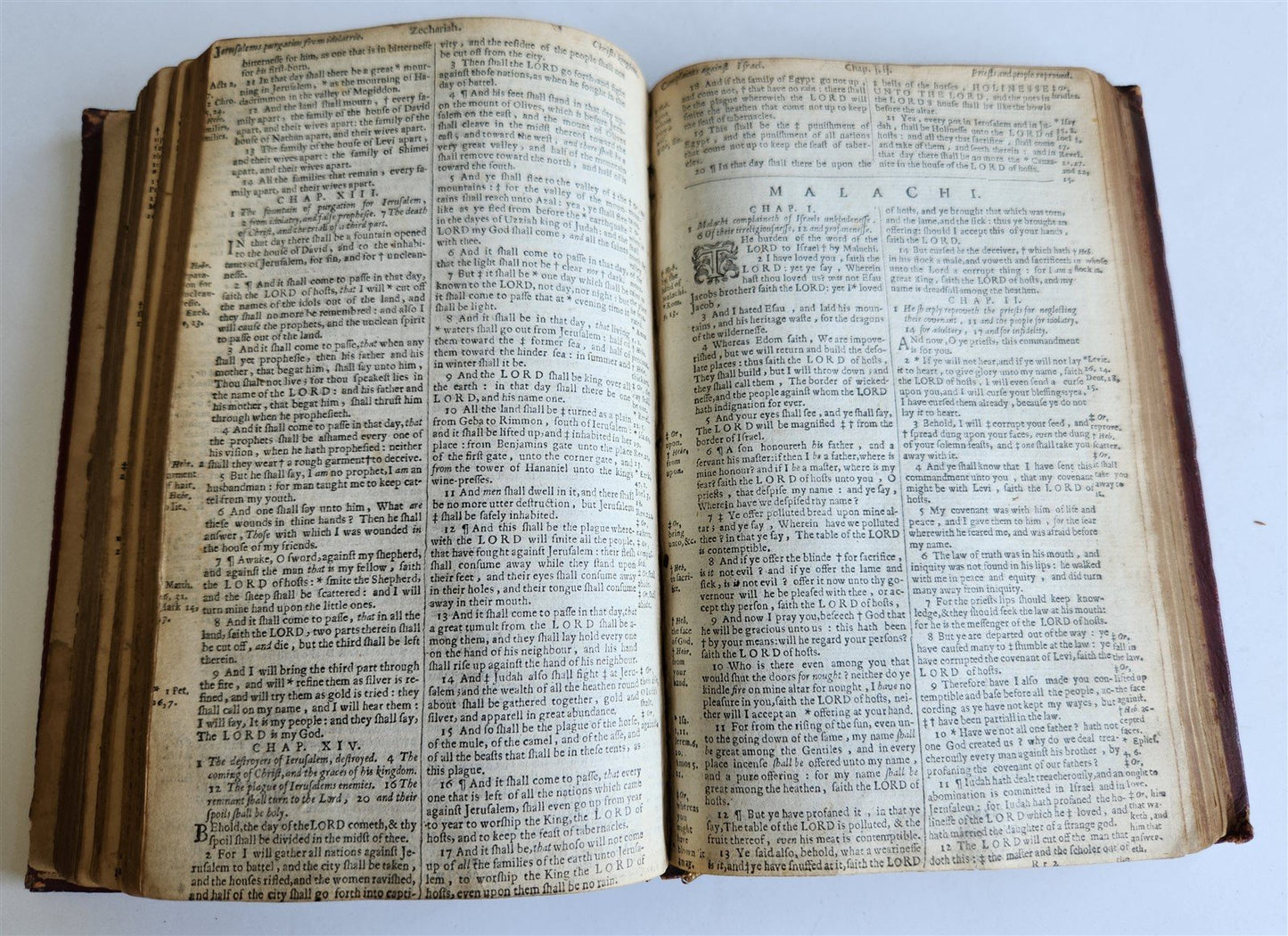1647 BIBLE in ENGLISH w/ ORIGINAL BINDING antique OLD & NEW TESTAMENT 17th CENT.