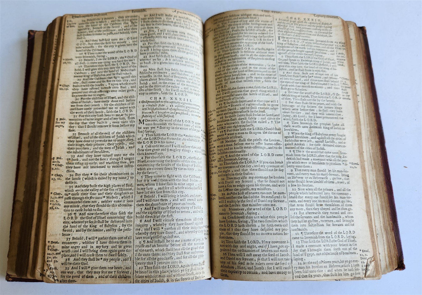 1647 BIBLE in ENGLISH w/ ORIGINAL BINDING antique OLD & NEW TESTAMENT 17th CENT.