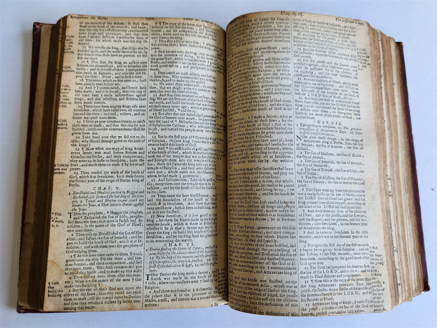 1647 BIBLE in ENGLISH w/ ORIGINAL BINDING antique OLD & NEW TESTAMENT 17th CENT.