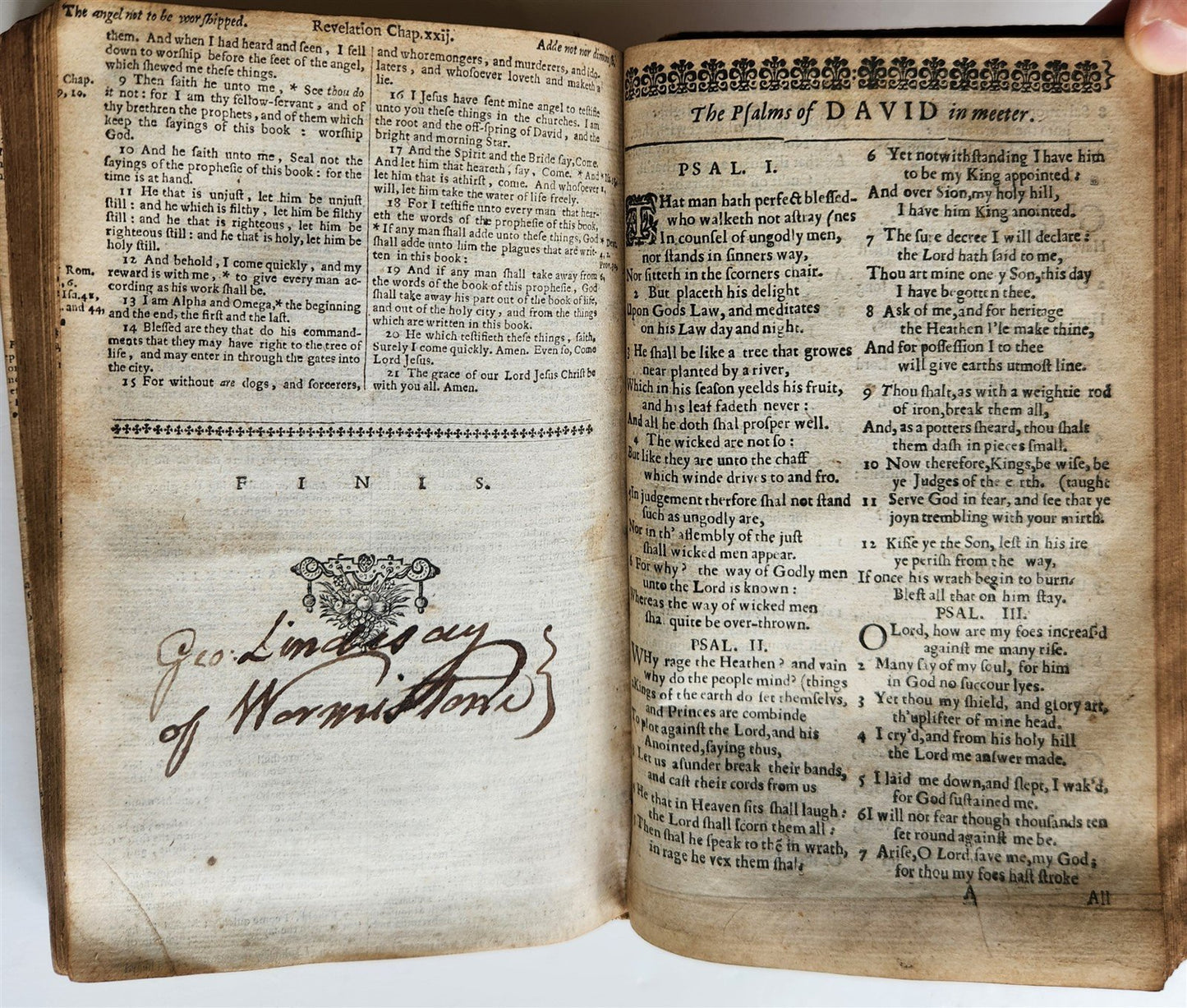 1647 BIBLE in ENGLISH w/ ORIGINAL BINDING antique OLD & NEW TESTAMENT 17th CENT.
