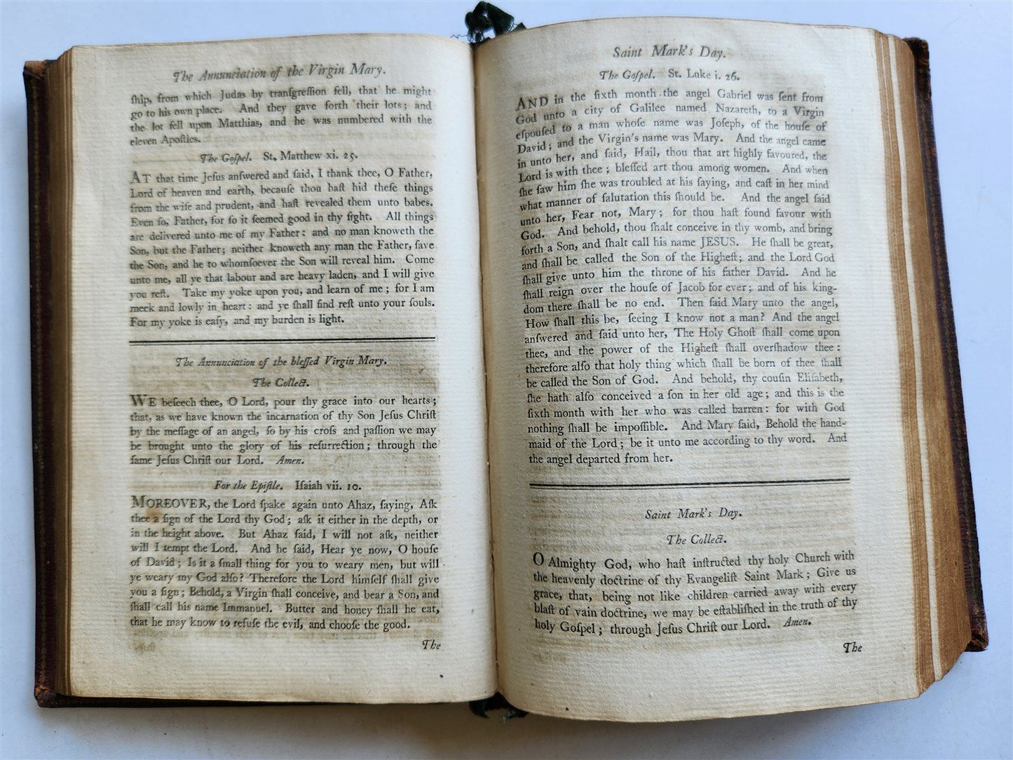 1798 BOOK of COMMON PRAYER w/ PSALTER antique in ENGLISH