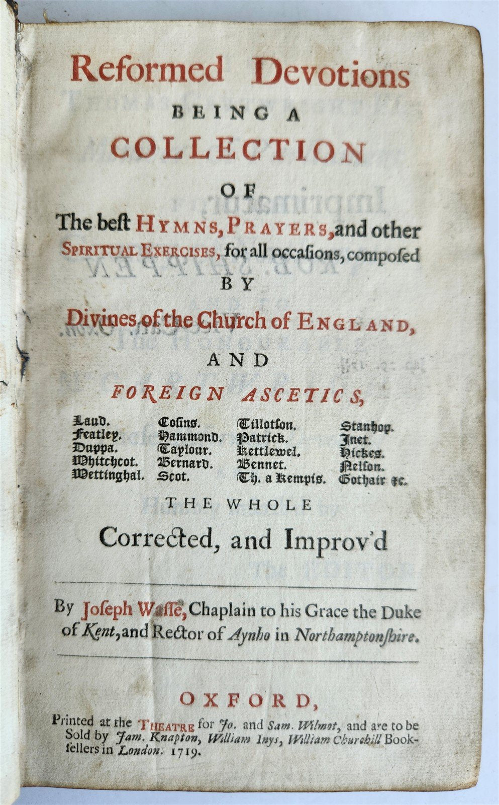 1719 REFORMED DEVOTIONS COLLECTION of HYMNS & PRAYERS antique in ENGLISH