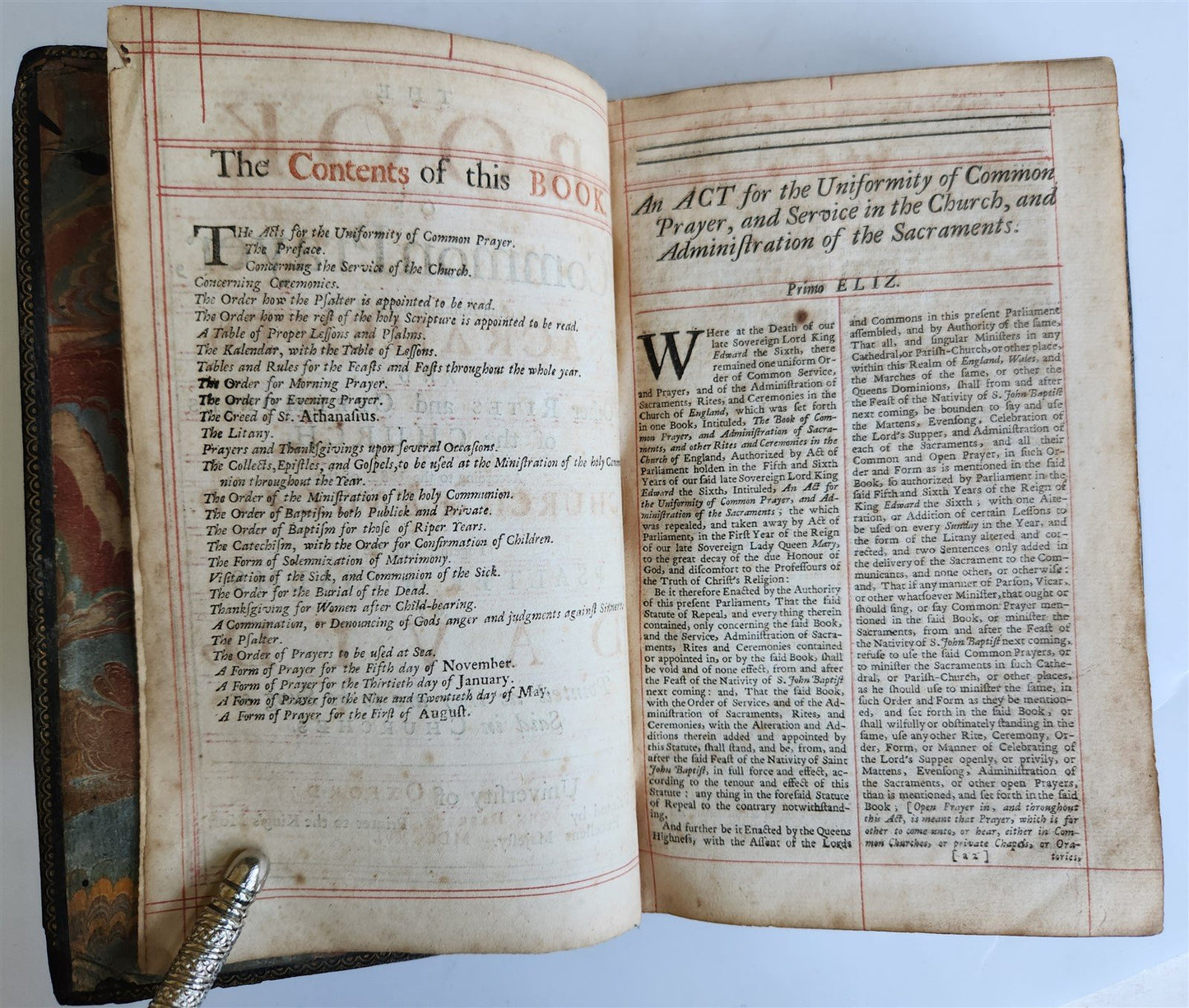 1716 BOOK of COMMON PRAYER w/ PSALTER or PSALMS of DAVID antique in ENGLISH