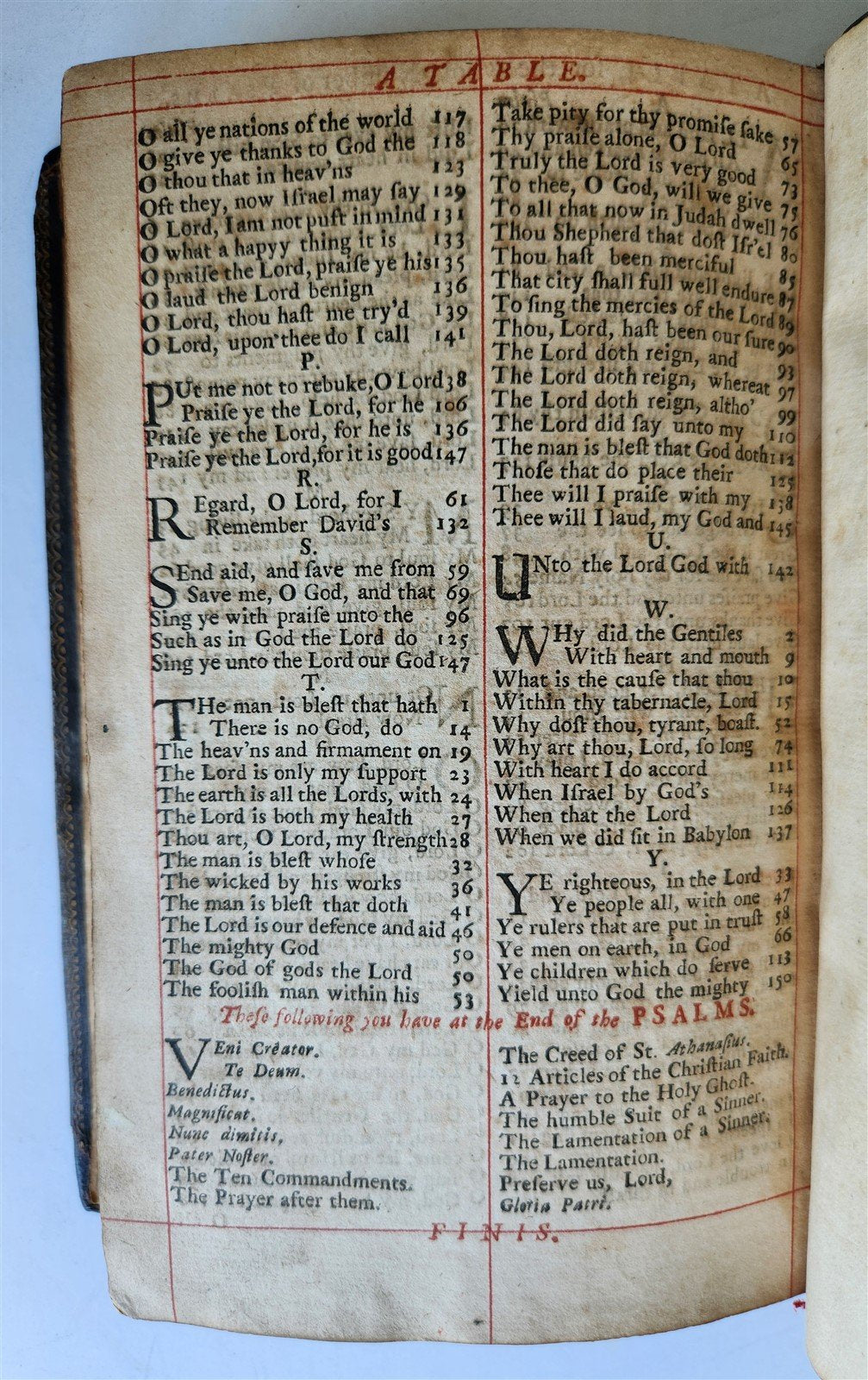 1716 BOOK of COMMON PRAYER w/ PSALTER or PSALMS of DAVID antique in ENGLISH