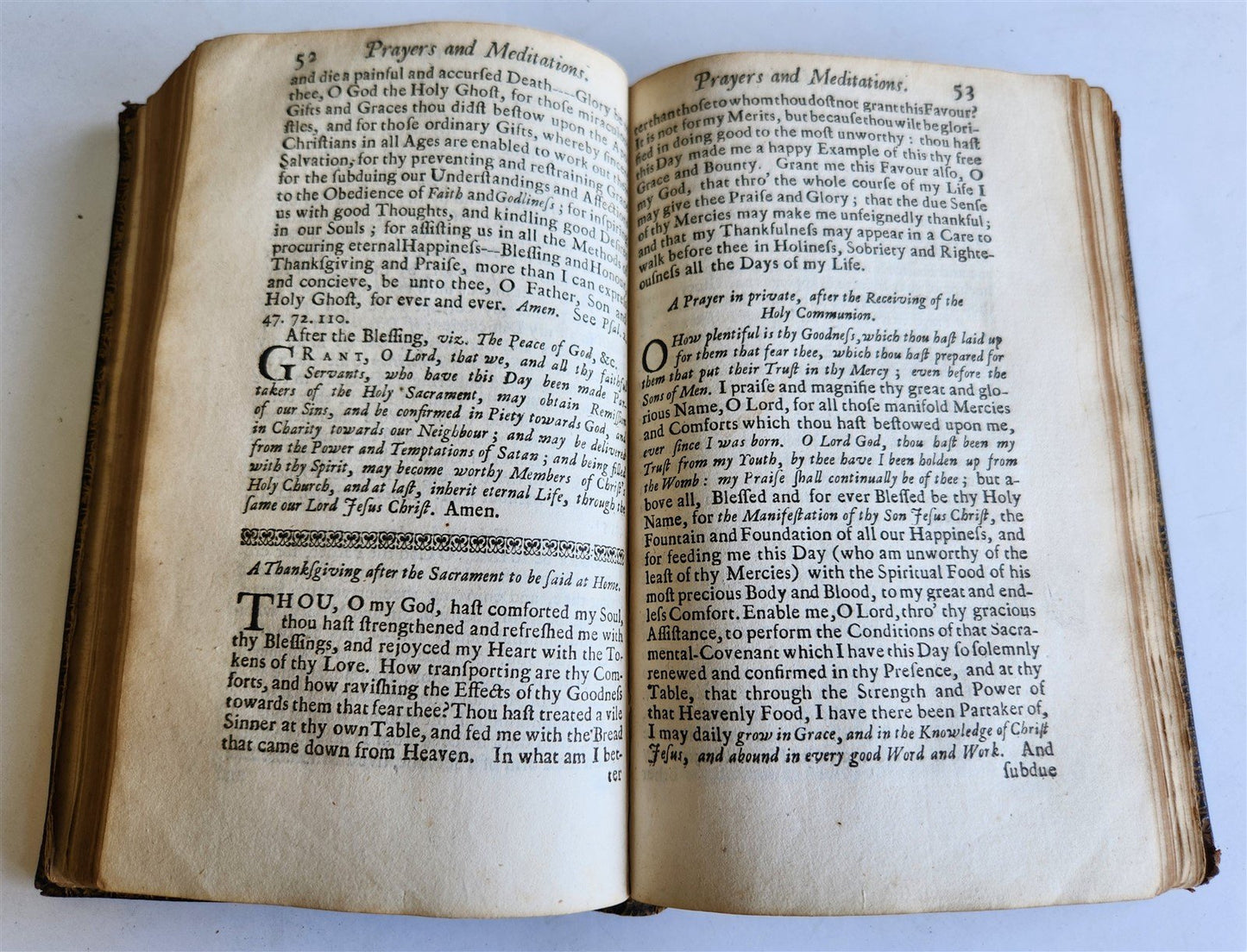 1725 BOOK of COMMON PRAYER w/ PSALTER or PSALMS of DAVID antique in ENGLISH