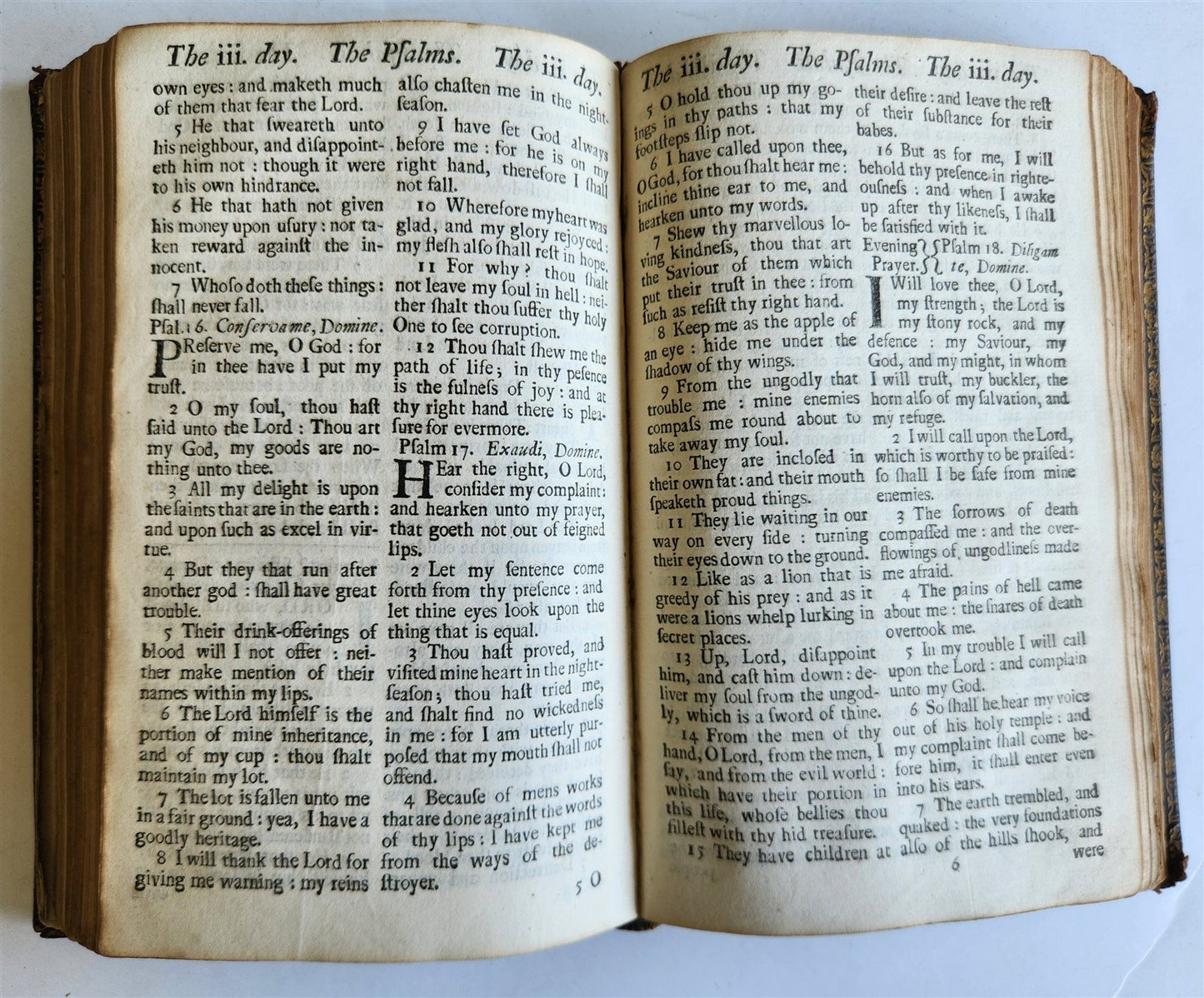 1725 BOOK of COMMON PRAYER w/ PSALTER or PSALMS of DAVID antique in ENGLISH