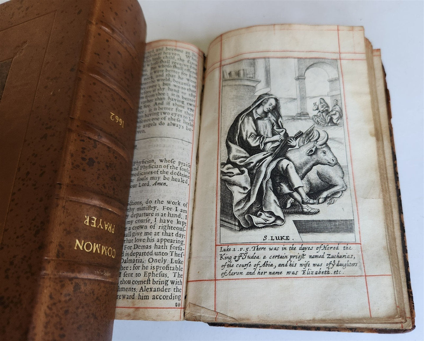 1662 BOOK of COMMON PRAYER ILLUSTRATED w/ PSALMS of DAVID antique in ENGLISH