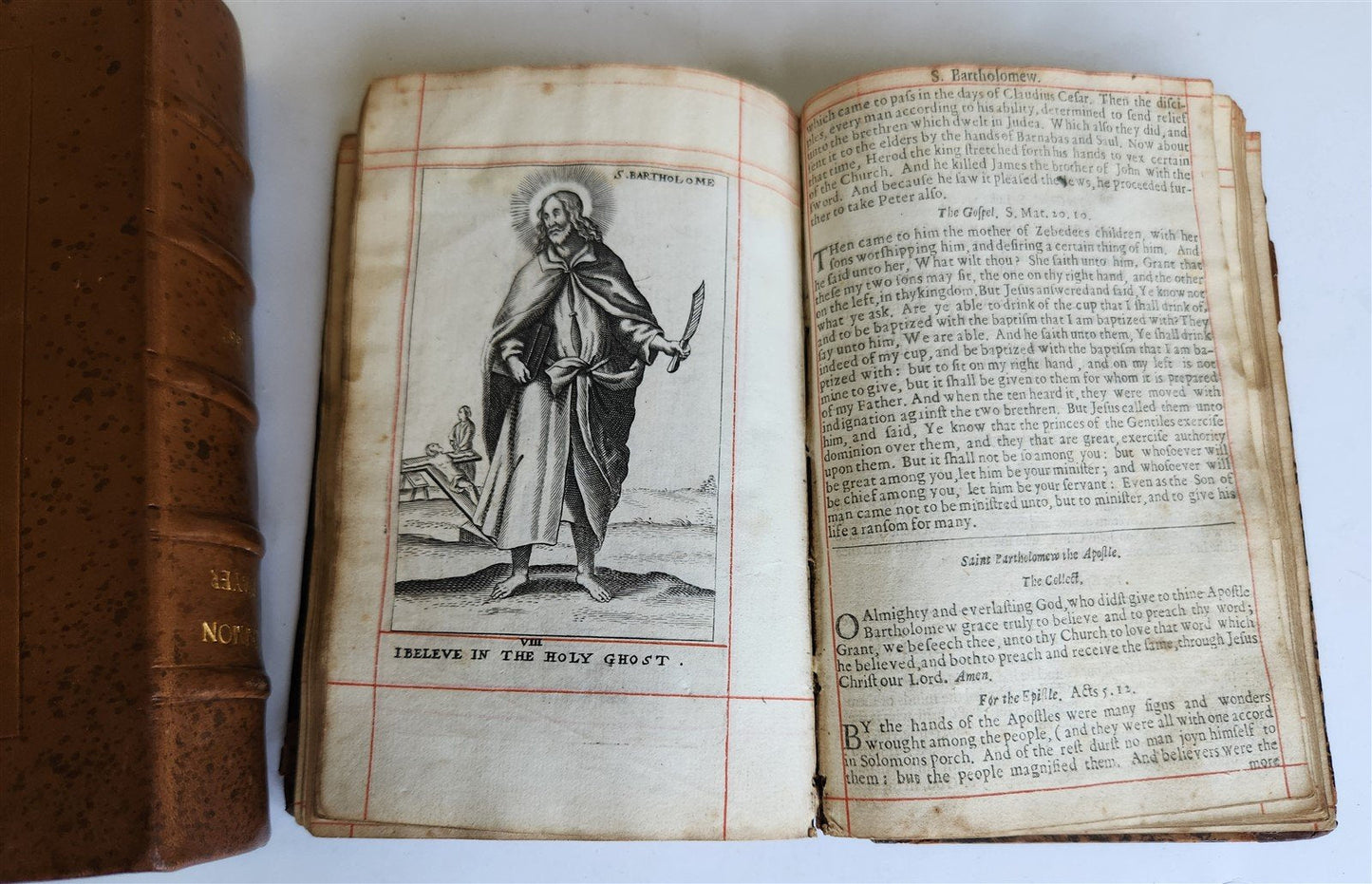 1662 BOOK of COMMON PRAYER ILLUSTRATED w/ PSALMS of DAVID antique in ENGLISH