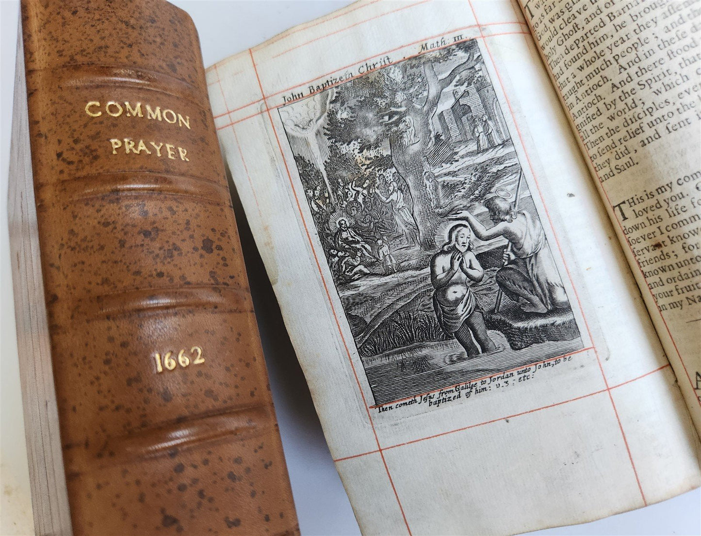 1662 BOOK of COMMON PRAYER ILLUSTRATED w/ PSALMS of DAVID antique in ENGLISH