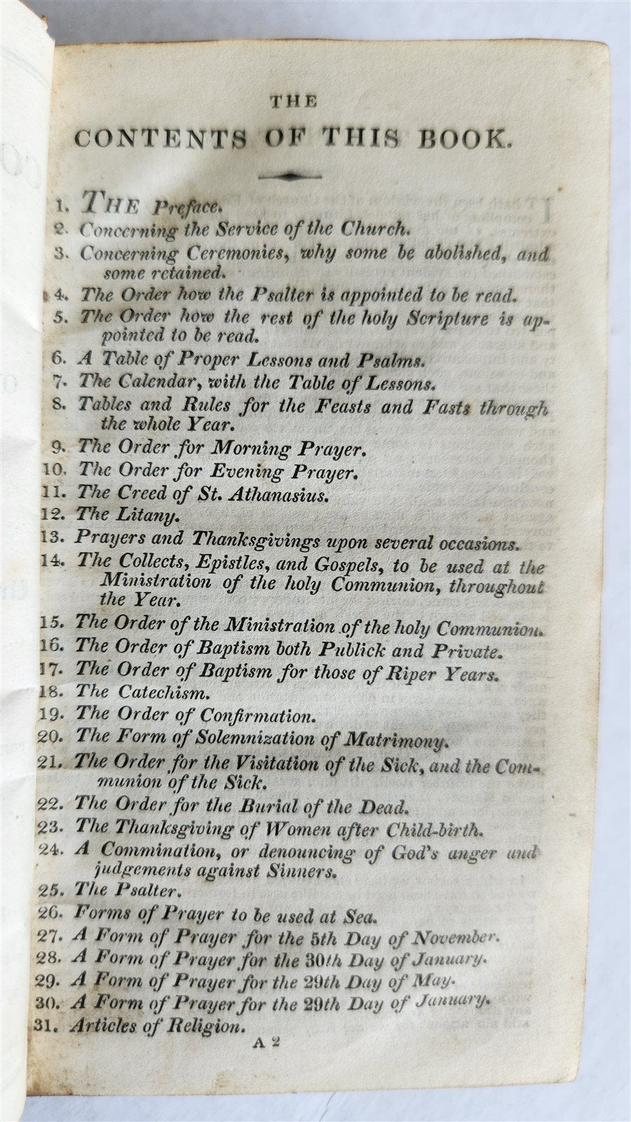 1826 BOOK of COMMON PRAYER w/ PSALTER, or PSALMS of DAVID antique in ENGLISH