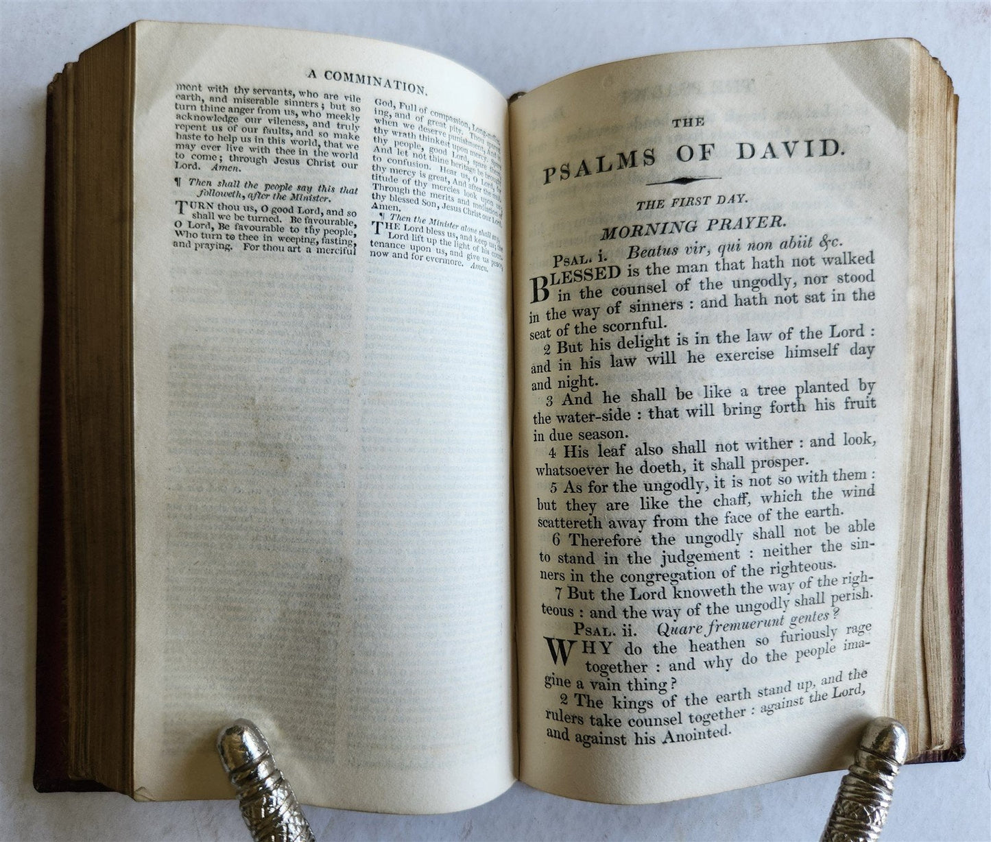 1826 BOOK of COMMON PRAYER w/ PSALTER, or PSALMS of DAVID antique in ENGLISH