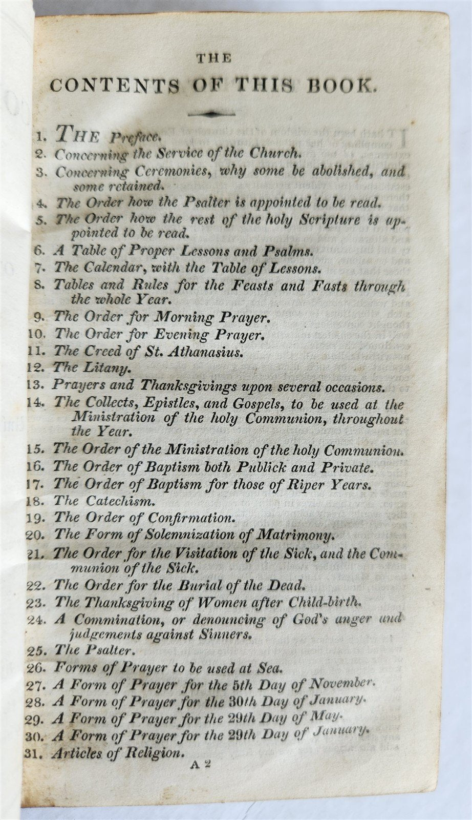 1826 BOOK of COMMON PRAYER w/ PSALTER, or PSALMS of DAVID antique in ENGLISH