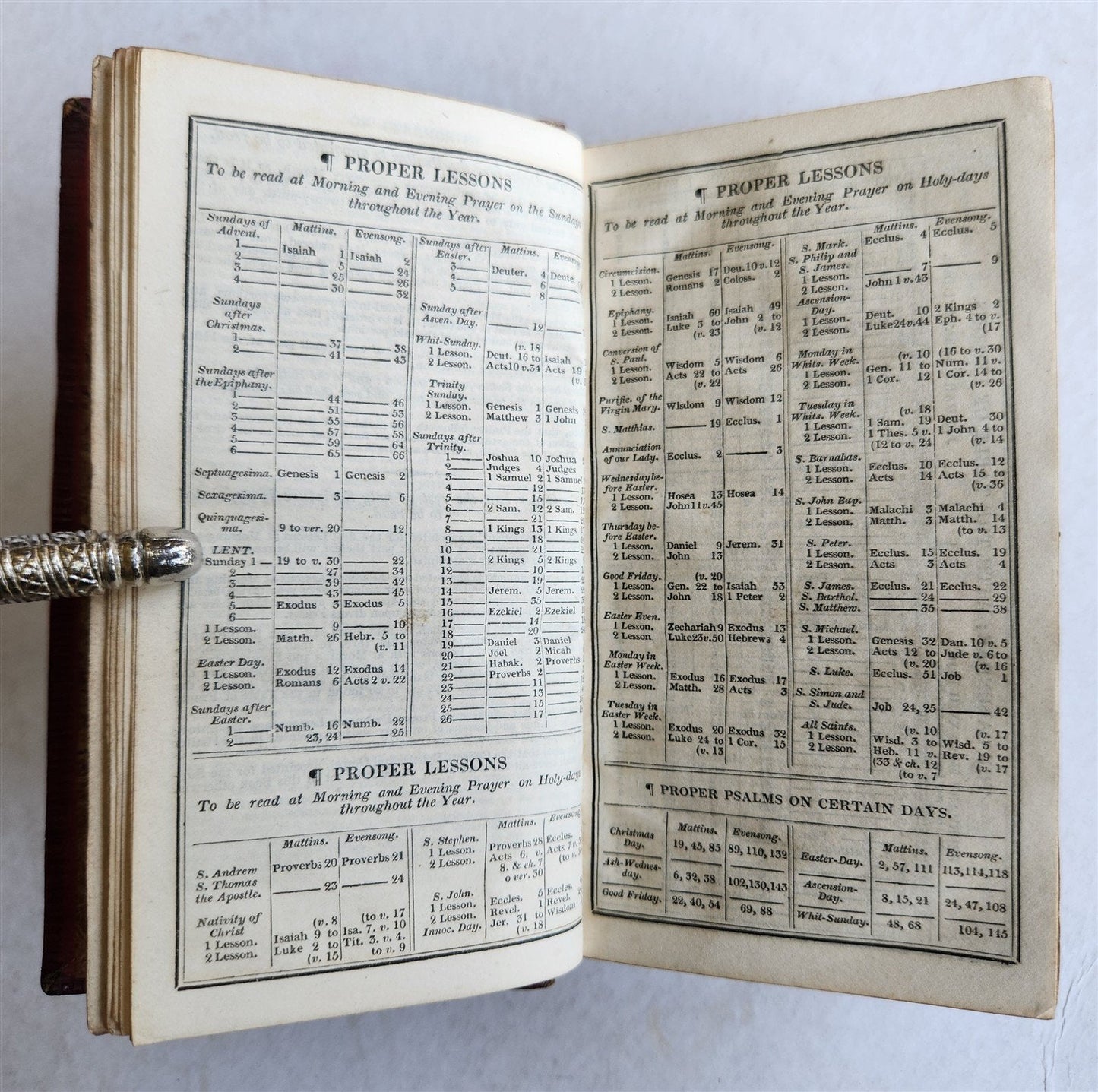 1826 BOOK of COMMON PRAYER w/ PSALTER, or PSALMS of DAVID antique in ENGLISH