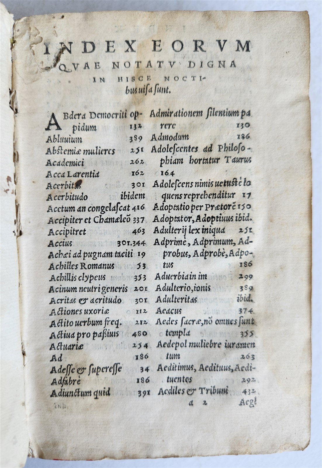 1546 ATTIC NIGHTS by Gellius Aulus Noctes Atticae antique