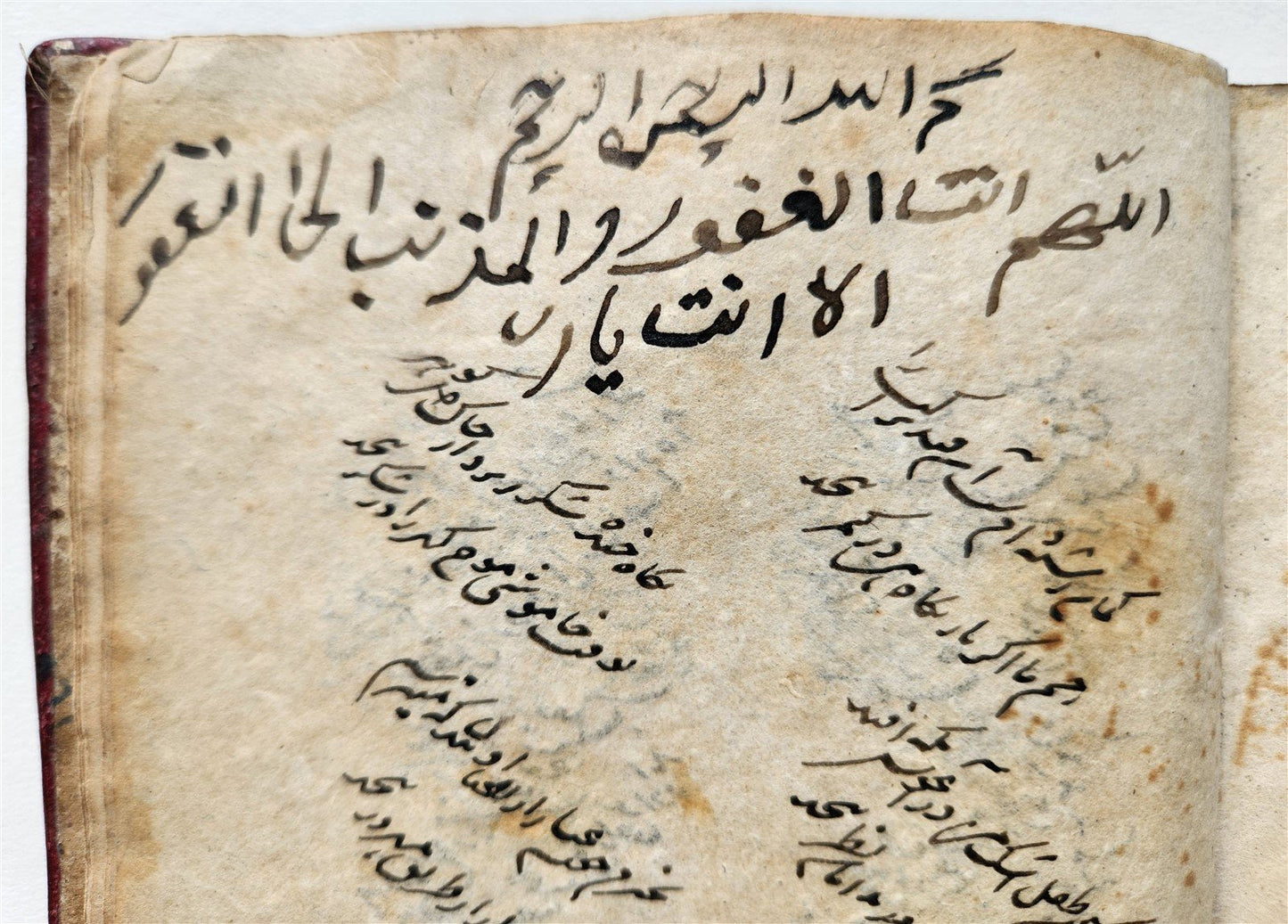 18th century MYSTIC POETRY MANUSCRIPT in TURKIC & FARSI LANGUAGES antique