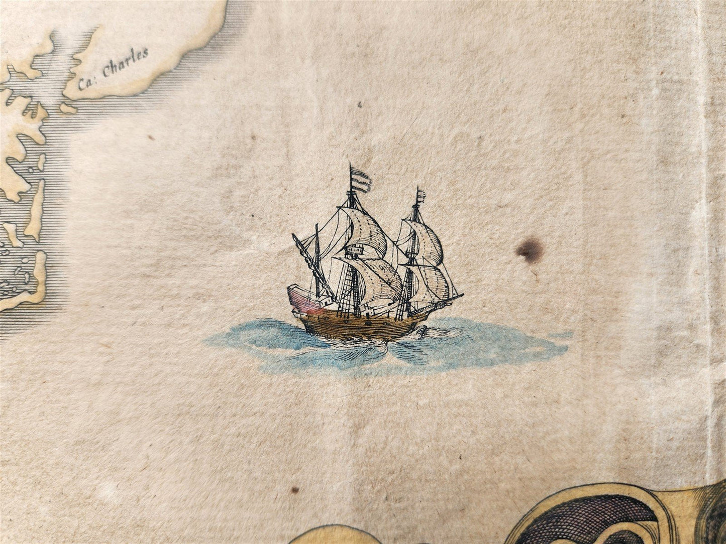 1626 BERMUDA MAP of SUMMER ISLANDS Isle of Devils antique LONDON JOHN SPEED