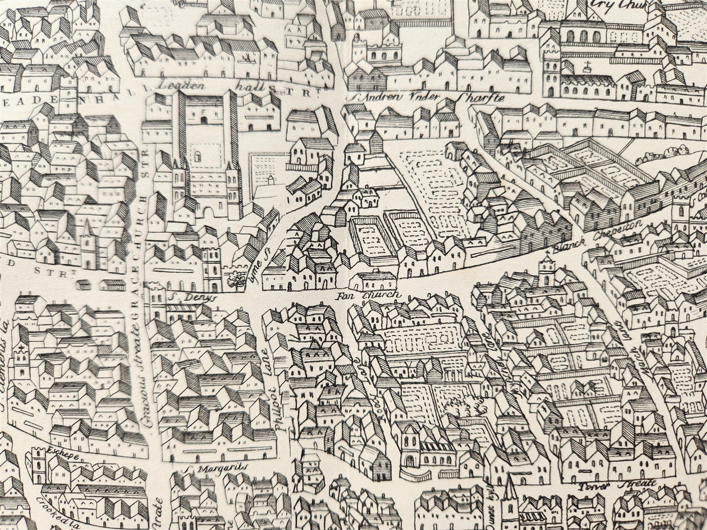 1860s MAP of LONDON in the REIGN of QUEEN ELIZABETH Old & New antique 30 by 40"