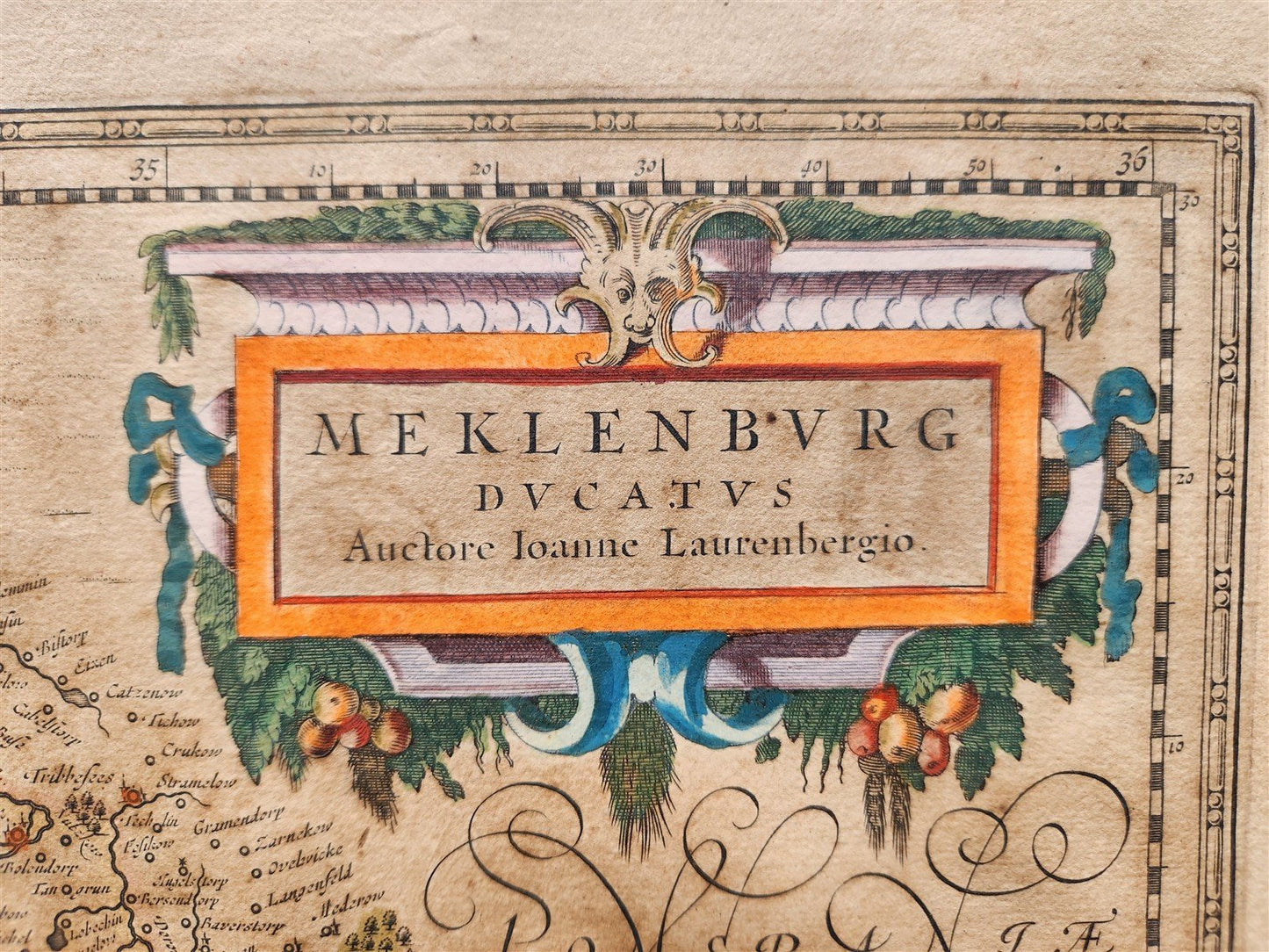 1630s MAP of MECKLENBURG GERMANY antique