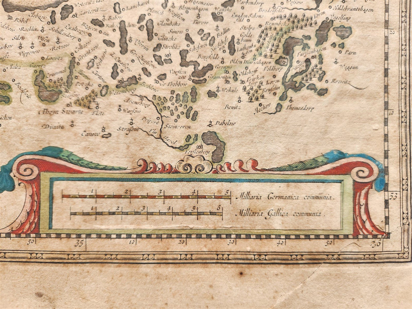1630s MAP of MECKLENBURG GERMANY antique